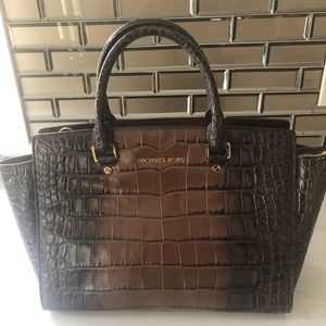 Michael Kors croc print satchel